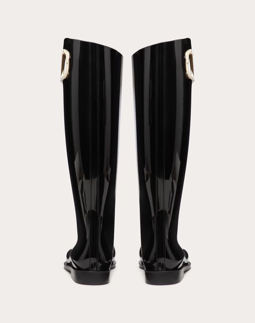 Valentino Garavani - Vlogo Type Rubber Boot 20mm - Black - Woman - Boots