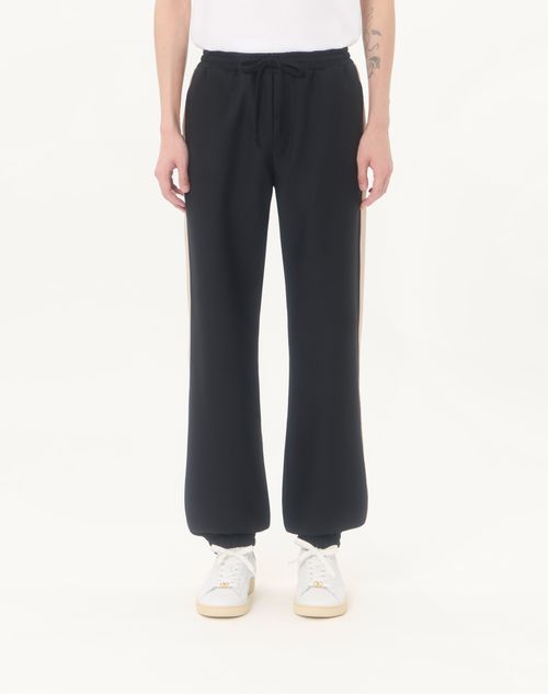 Valentino - Valentino Nylon Trousers With Vgold - Black/butter - Man - Trousers And Shorts