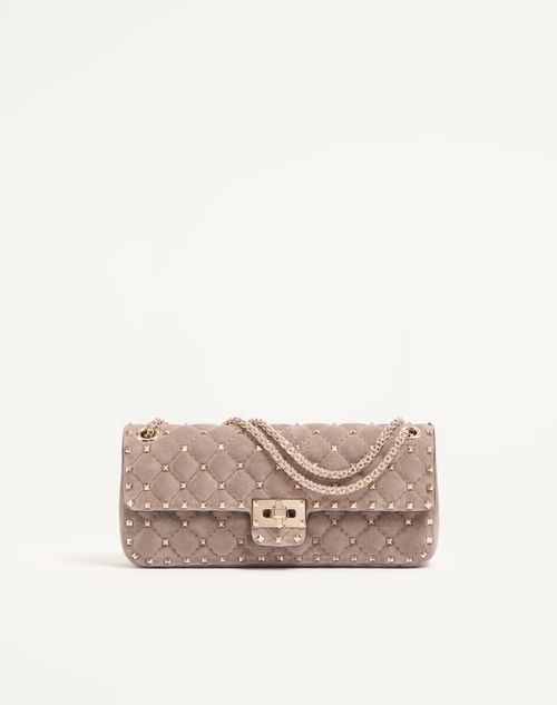 Rockstud Spike Suede Medium Shoulder Bag