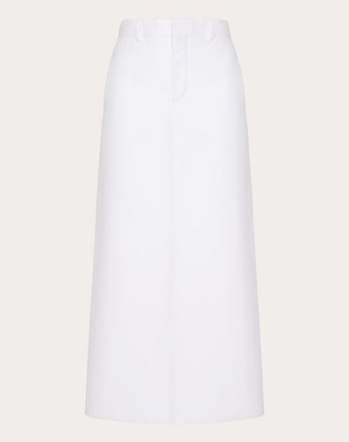 Valentino - Compact Popeline Skirt - White - Woman - Skirts