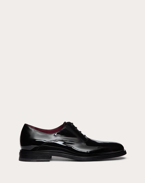 Valentino Garavani - Vlogo Signature Patent Leather Derby - Black - Man - Loafers & Oxford