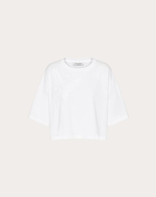 Valentino - Embroidered Jersey T-shirt - White - Woman - Woman Ready To Wear Sale