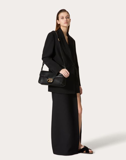 Valentino Garavani - Vlogo 1960 Nappa Leather Shoulder Bag - Black - Woman - Shoulder Bags
