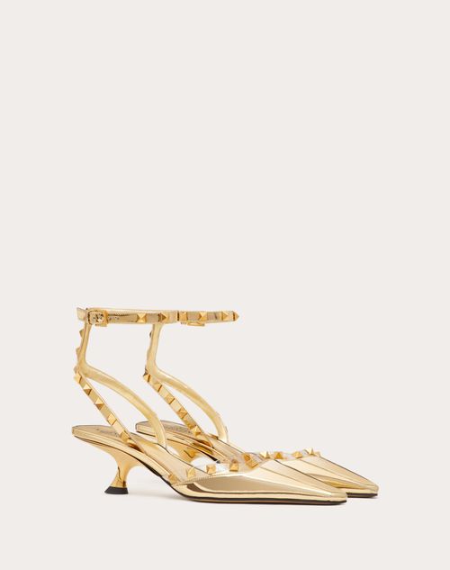 Valentino Garavani - Zapato Rockstud Couture Espejado Con Tacón De 50 mm - Oro - Mujer - Salones