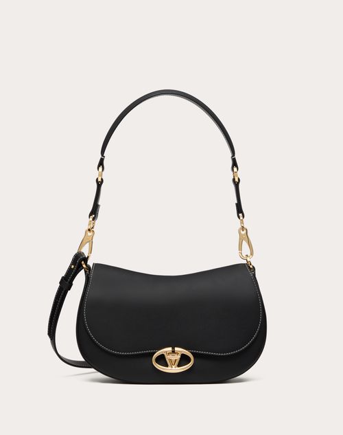 Valentino Garavani - Small Valentino Garavani Ohval Shoulder Bag In Nappa Calfskin - Black - Woman - New Shelf - Ohval - Bags