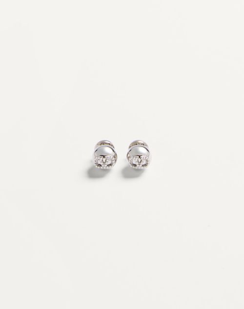 Valentino Garavani - Vlogo Signature Metal And Swarovski® Crystal Earrings - Palladium/crystal - Woman - Jewelry