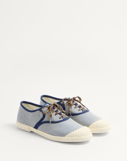 Valentino Garavani - Bay By Bay Sneakers Aus Stoff - Weiss/balticblau - Mann - Sneaker