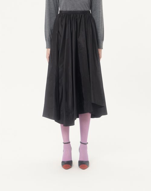 Valentino - Taffeta Midi Skirt - Black - Woman - Skirts