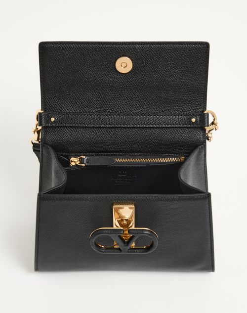 Valentino Garavani - Valentino Garavani Vsling Small Handbag In Grainy Calfskin - Black - Woman - Top Handle Bags
