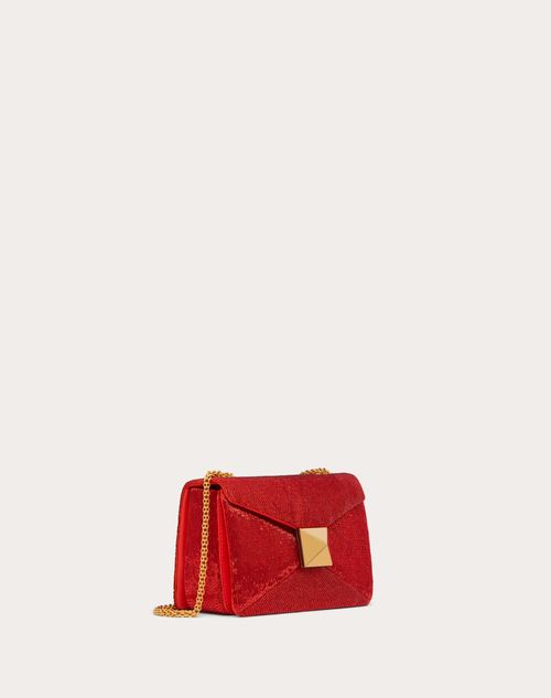 Valentino Garavani - One Stud Bag With Chain And All-over Tubes Embroidery - Red - Woman - Valentino Garavani One Stud