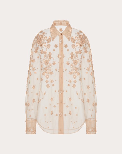 Valentino Garavani Tulle Illusione embroidered shirt - White
