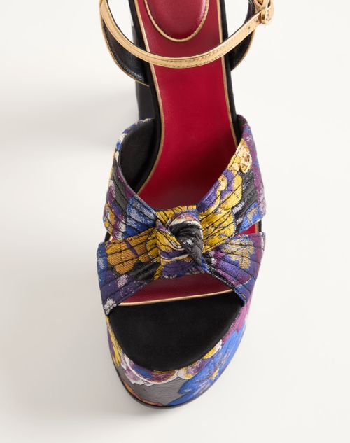Valentino Garavani - Sandalo Con Plateau Crasher In Tessuto Jacquard Après L'hiver 125mm - Multicolor - Donna - Sandali