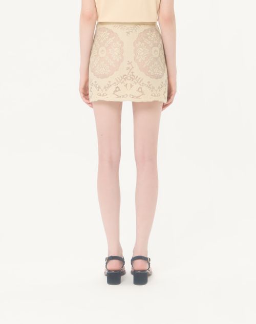 Valentino - Mini Mini In Floral Stamp Blanket - Ecru/silver - Woman - Skirts