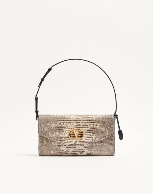 Valentino Garavani - Valentino Garavani Devain Small Shoulder Bag In Tejus - Grey/black - Woman - Shoulder Bags