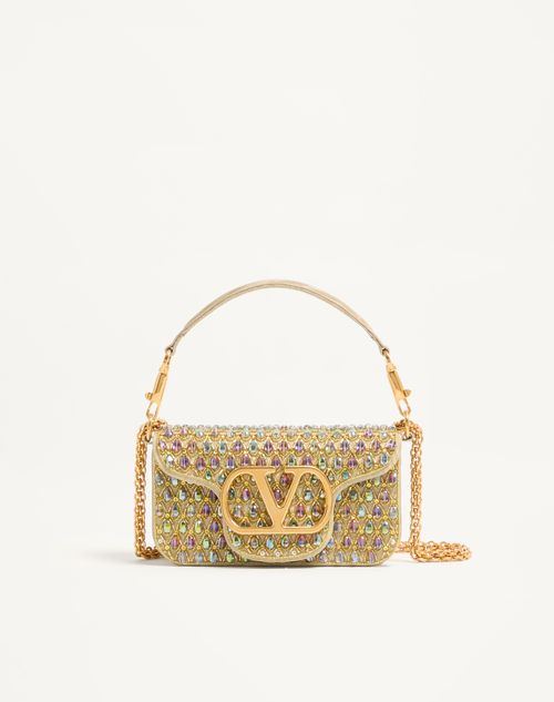 Valentino Garavani - Valentino Garavani Locò Small Embroidered Shoulder Bag - Green - Woman - Shoulder Bags