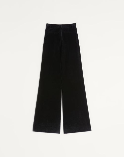 Valentino - Velvet Trousers - Black - Woman - Trousers And Shorts