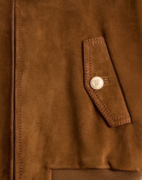 Suede Jacket for Man in Brown | Valentino WX Suede Jacket for Man in Brown | Valentino WX