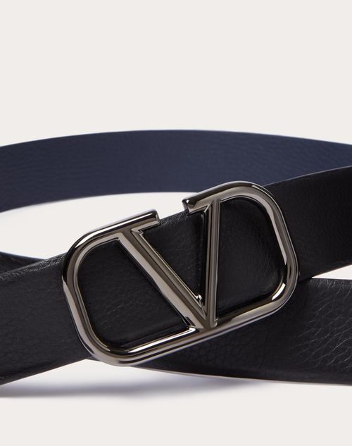 Vlogo Signature Reversible Belt in Elk Print Calfskin 40mm for Man