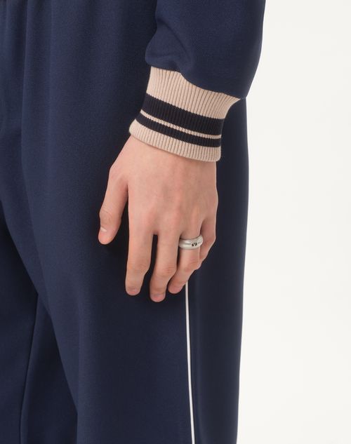 Valentino Garavani - Valentino Garavani Ovalette Metal Ring - Transparent - Man - Jewellery