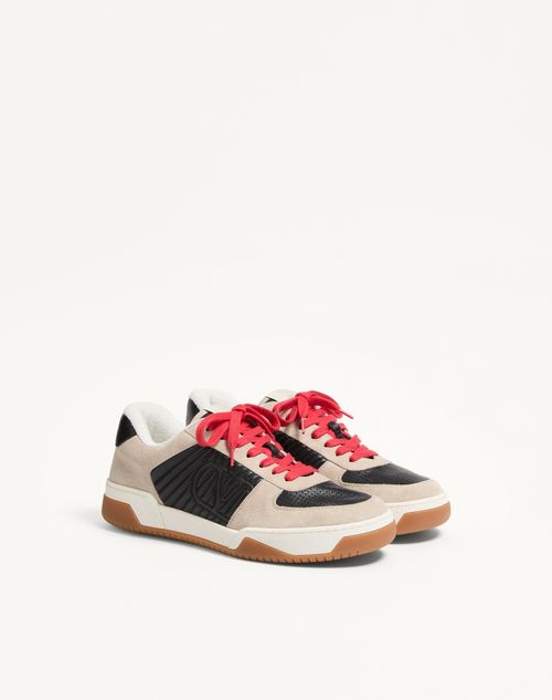 Valentino Garavani - Sparry Sneaker In Split Leather And Nappa - Black - Man - Sneakers