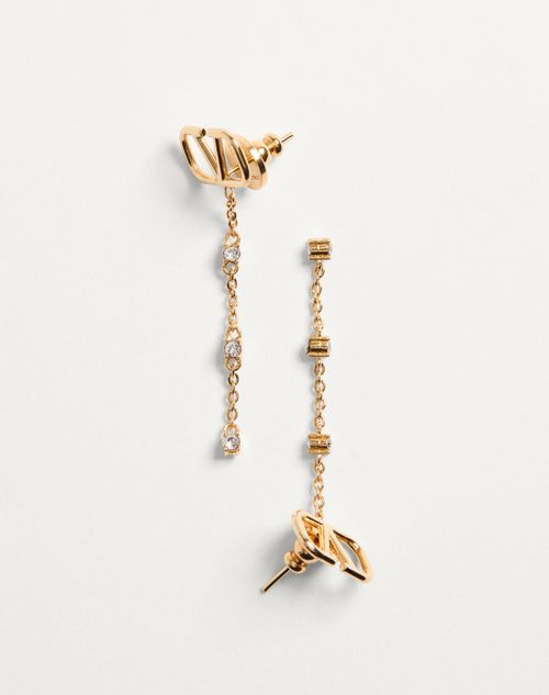 Valentino Garavani - Vlogo Signature Metal And Swarovski® Crystal Earrings - Gold - Woman - Jewellery