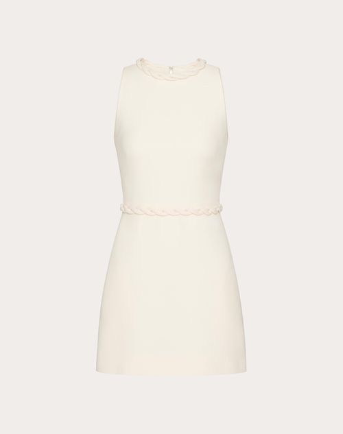 Valentino - Kurzes Crepe Couture Kleid - Elfenbein - Frau - Kleidung