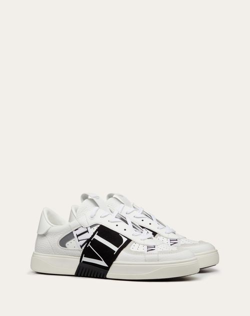 Valentino Garavani - Sneakers Vltn En Veau Et Rubans - Blanc/noir - Homme - Vl7n - M Shoes