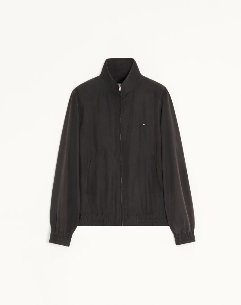 Veste Soie Lavée V Métal Noir — Valentino