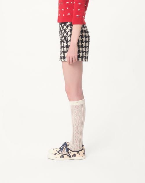 Damier Light Tweed Shorts for Woman in Ivory/black Damier Light Tweed Shorts for Woman in Ivory/black