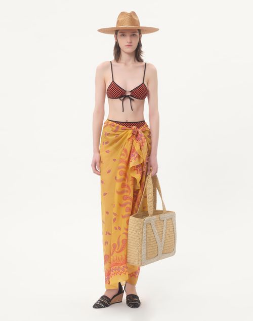 Valentino Garavani - Escape Pareo In Cotton And Silk With Degradé Feather Print - Multicolour - Woman - Soft Accessories