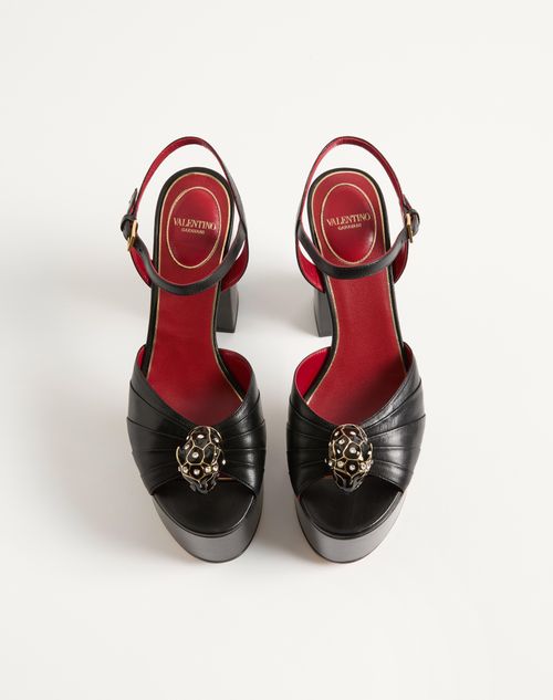 Valentino Garavani - Panthea Platform Sandal In Kidskin Leather 125mm - Black - Woman - Sandals