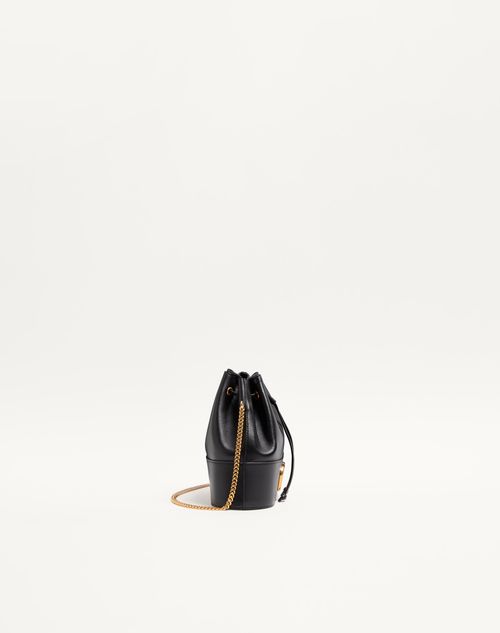 Valentino Garavani - Mini Vlogo Signature Bucket Bag In Nappa Leather - Black - Woman - Shoulder Bags