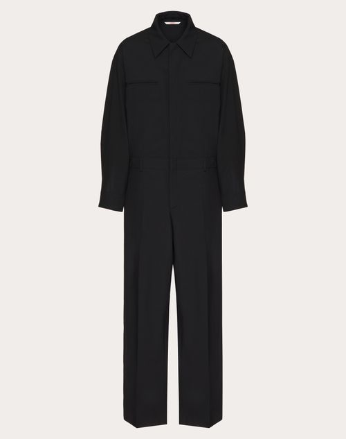 Valentino - Jumpsuit Aus Wolle - Schwarz - Mann - Hosen & Shorts