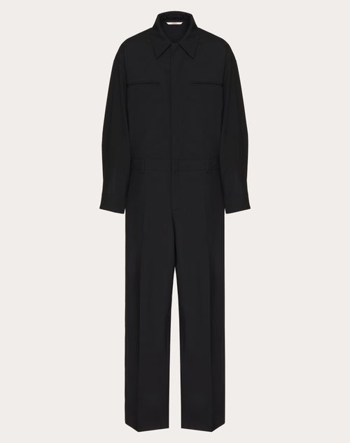 Valentino - Wool Jumpsuit - Black - Man - Trousers And Shorts