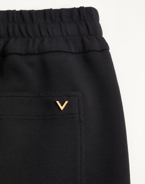 Valentino - Valentino Cotton Jogging Pants With Vgold - Black - Man - Pants And Shorts