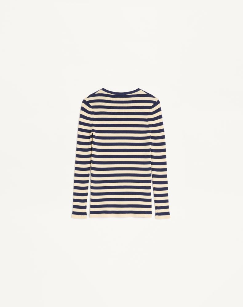 Valentino Cotton Jumper Woman Birch/Provence Blue/Birch Xl