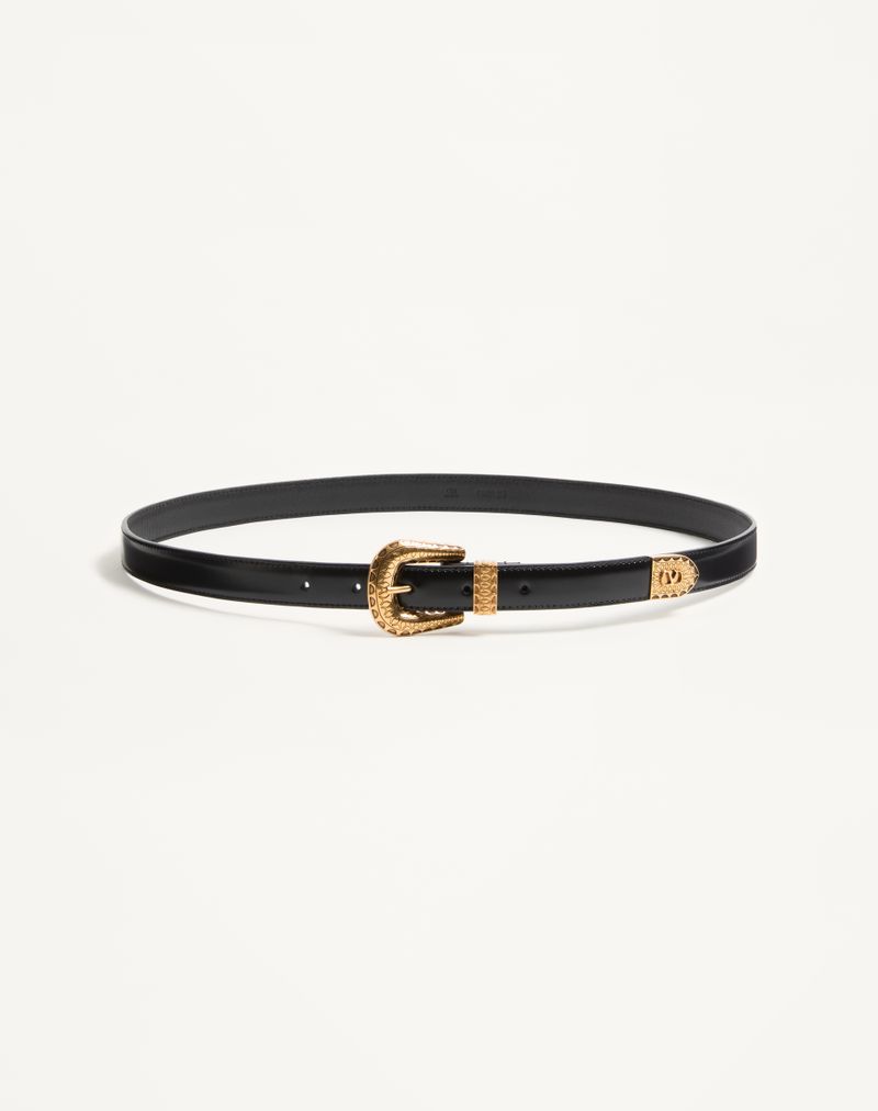 Ceinture VLogo Signature Veau Brossé 20mm Noir — Valentino