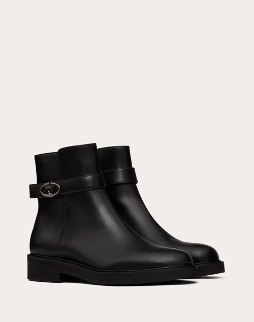 Valentino Garavani - Vlogo Locker Calfskin Ankle Boot - Black - Man - Boots