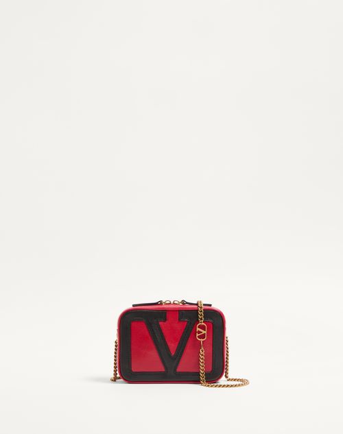 Valentino Garavani - Valentino Garavani Viva Superstar Gürteltasche Aus Nappaleder - Rot/schwarz - Frau - Valentino Garavani Viva Superstar