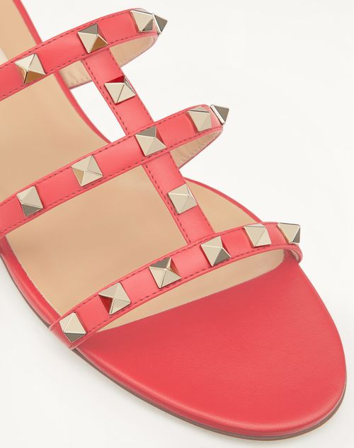 Valentino Garavani - Rockstud Flat Slide Sandal - Orange - Woman - Rockstud Sandals - Shoes