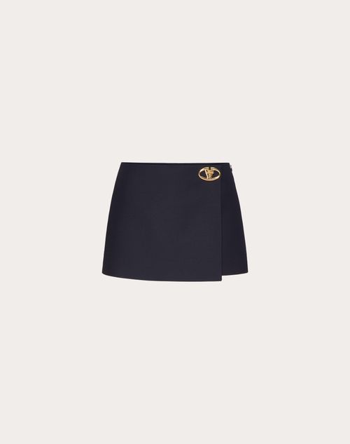 Valentino - Crepe Couture Skort - Navy - Woman - New Shelf - W Pap W1 Mariniere