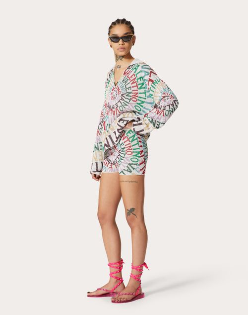 Valentino - Shorts In Lurex Jacquard Valentino Loop - Multicolor - Donna - Abbigliamento