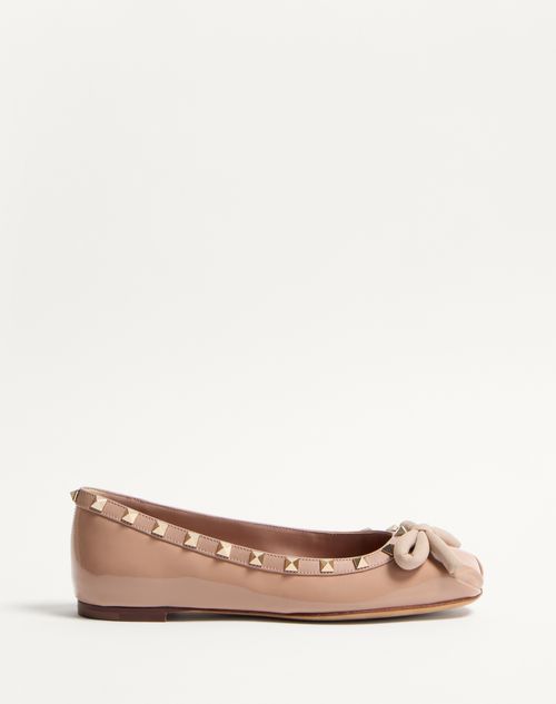 Valentino Garavani - Rockstud Patent Leather Ballerina - Rose Cannelle - Woman - Woman Sale