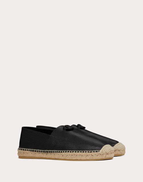 Valentino Garavani - The Bold Edition Calfskin Espadrilles - Black - Man - Sandals