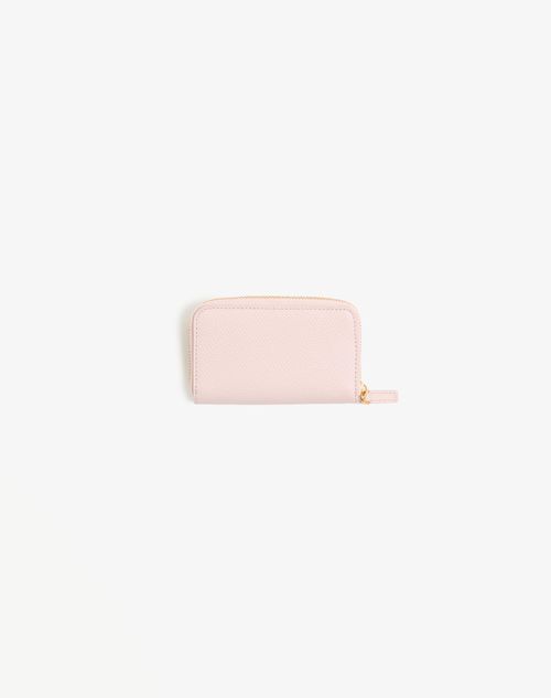 Valentino Garavani - Cherryfic Mini Zip Wallet In Grainy Calfskin - Rose Quartz - Woman - Wallets & Cardcases - Accessories