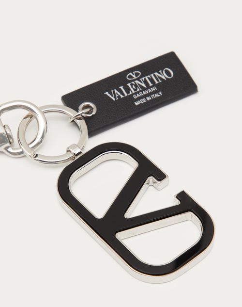 VALENTINO GARAVANI ブラックメタル　キーホルダー Vロゴ シグネチャー キーホルダー for メンズ インチ ブラック