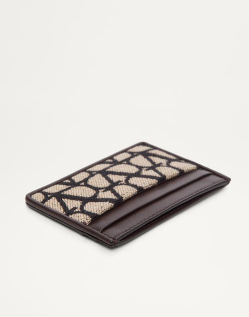 Valentino Garavani - Toile Iconographe Cardholder In Fabric With Leather Details - Natural/fondant - Man - Man Bags & Accessories Sale