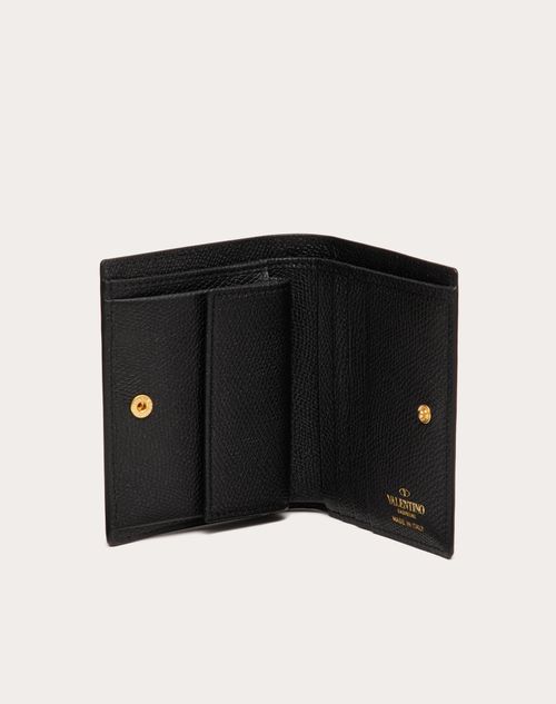 Valentino Garavani Vlogo Signature Grainy Calfskin Wallet