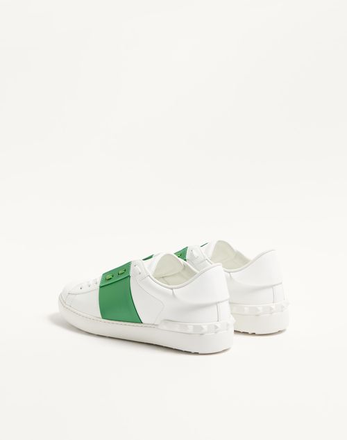 Valentino Garavani - Calfskin Open Sneaker - White/green - Man - Man
