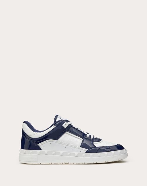 Valentino Garavani - Freedots Low Top Sneaker In Patent Leather - Blue/white - Man - Shoes